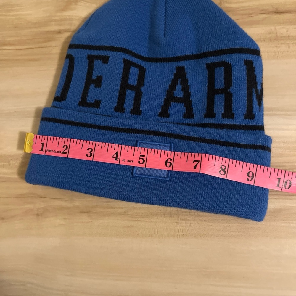 Under Armour Royal Blue Beanie with Black Pom-Pom Mens - Picture 7 of 7